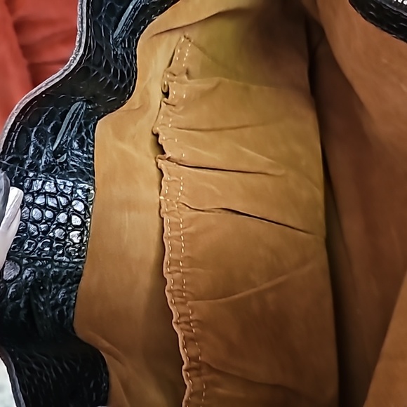 PATRICIA NASH BLACK LEATHER CROCO Witney EUC - Picture 7 of 8